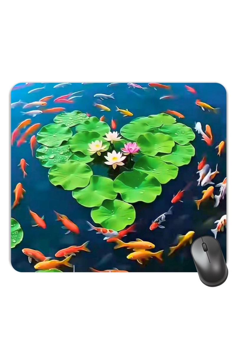 Customized Beautiful Fishes Picture Sublimation Mouse Pad | 8 X 7.5 Inch | Smooth Cloth Surface | Non-Slip Rubber Base | Personalized Mousepad for Laptop & Desktop (F17257)