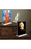 Swami Vivekananda Acrylic T-Style Photo Stand, Compact and Stylish Spiritual Display, easily change 2 photos (Pack of 1)