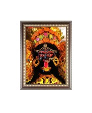 Maa Kali Photo Frame - 10x14 Inches, Brown Wooden Frame for Home, Office & Temple Decoration