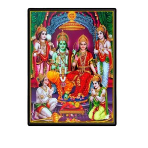Ram Darbar Laminated Photo - 5x7 Inches, Divine Blessings for Home & Office and Temple Decoration Ram Darbar Laminated Photo - 5x7 Inches, Divine Blessings for Home & Office and Temple Decoration