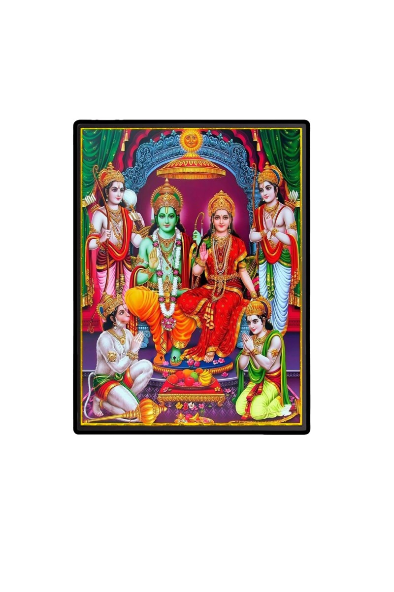 Sri Ram Darbar Laminated Photo (9x11 Inches Without glass) Divine Blessings for Table and Walls,Home & Office and Temple Decoration