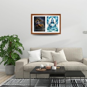 Lord vishnu and varuna deva Photo Frame - 19x23Inches - Spiritual Artwork for Home Decor, Puja Room and Office Decoration