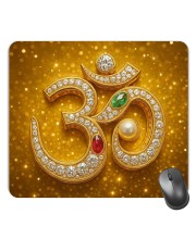 Customized Om Symbol Picture Sublimation Mouse Pad | 8 X 7.5 Inch | Smooth Cloth Surface | Non-Slip Rubber Base | Personalized Mousepad for Laptop & Desktop (F17035)