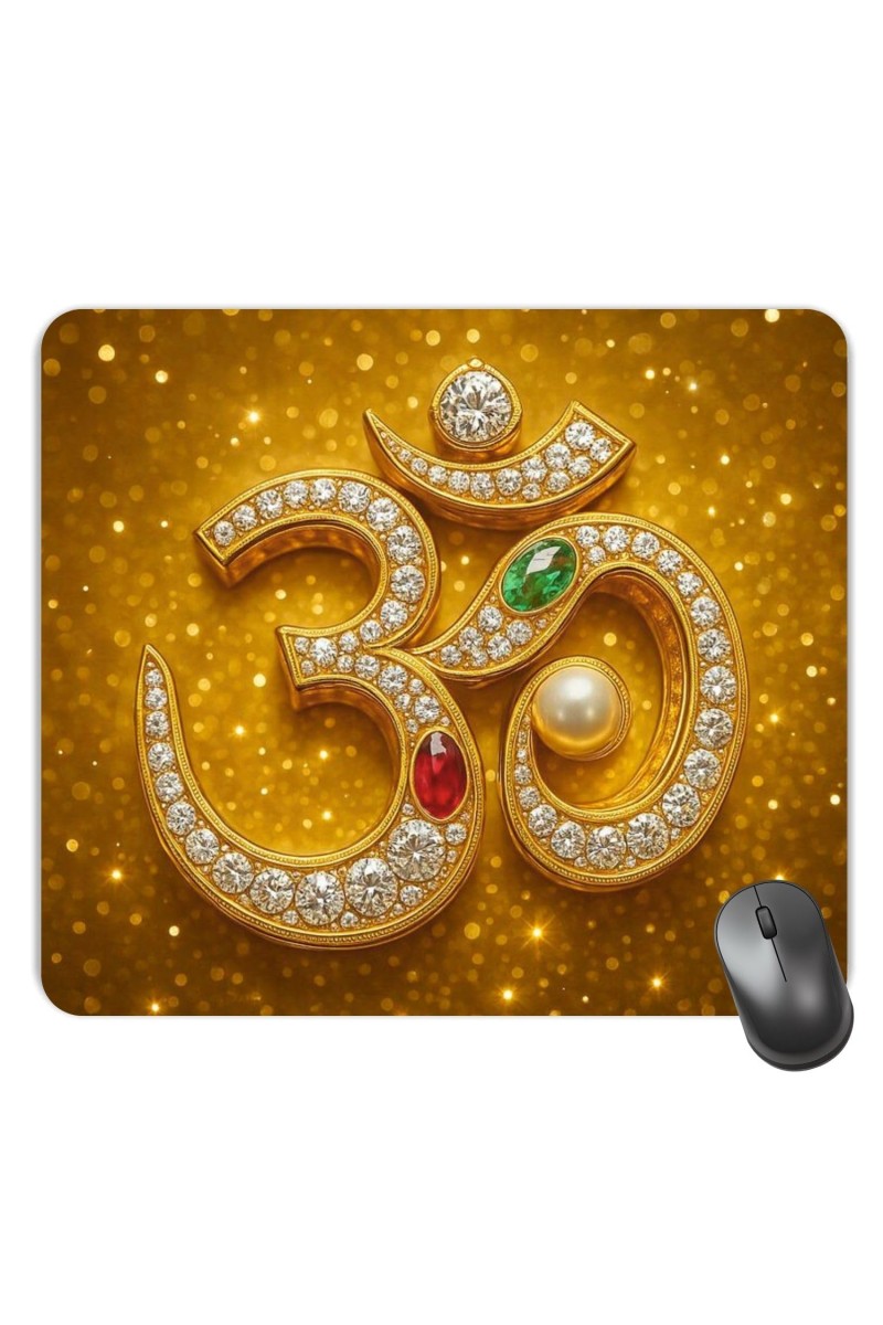 Customized Om Symbol Picture Sublimation Mouse Pad | 8 X 7.5 Inch | Smooth Cloth Surface | Non-Slip Rubber Base | Personalized Mousepad for Laptop & Desktop (F17035)