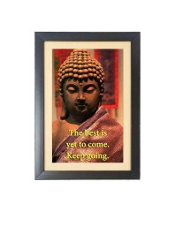 Buddha & His Famous Quote Photo Frame - Brown Frame, 11x15 Inches, Perfect for Office & Wall Decoration, Ideal Gift