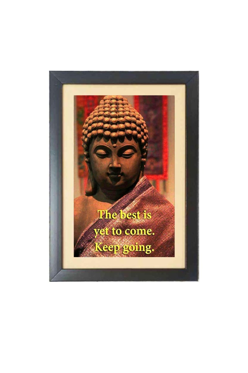 Buddha & His Famous Quote Photo Frame - Brown Frame, 11x15 Inches, Perfect for Office & Wall Decoration, Ideal Gift