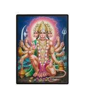 Panchamukhi Sri Hanuman Laminated Photo - 7x9 Inches, Divine Blessings for Home & Office and Temple Decoration