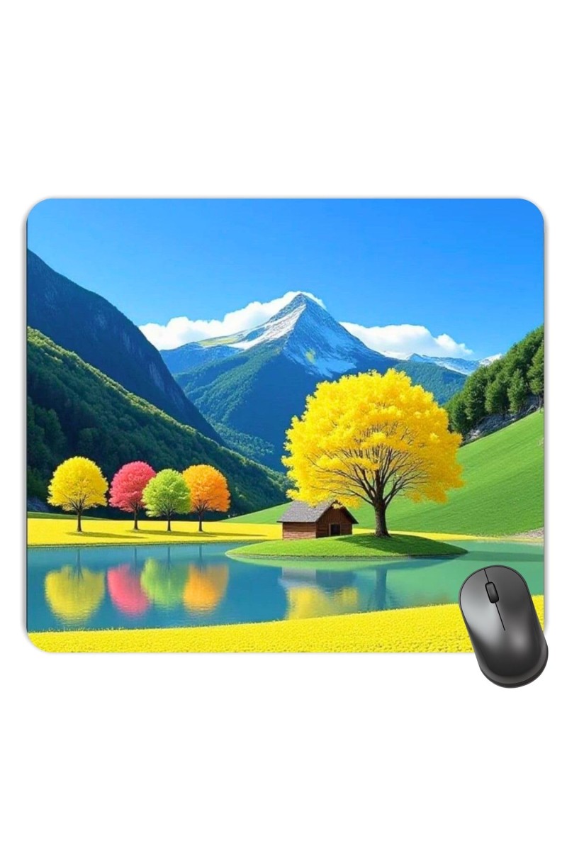 Customized Beautiful Nature View Paint Picture Sublimation Mouse Pad | 8 X 7.5 Inch | Smooth Cloth Surface | Non-Slip Rubber Base | Personalized Mousepad for Laptop & Desktop (F17188)