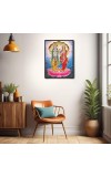 Vishnu Lakshmi Laminated Photo - 7x9 Inches, Divine Blessings for Home & Office and Temple Decoration