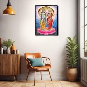 Vishnu Lakshmi Laminated Photo - 5x7 Inches, Divine Blessings for Home & Office and Temple Decoration Vishnu Lakshmi Laminated Photo - 5x7 Inches, Divine Blessings for Home & Office and Temple Decoration