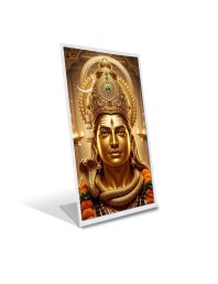 Car Desk/Table Top Lord Shiva Acrylic L-Style Photo Stand - 2.5x3.5 Inches, Compact And Stylish Spiritual Display (F6737)
