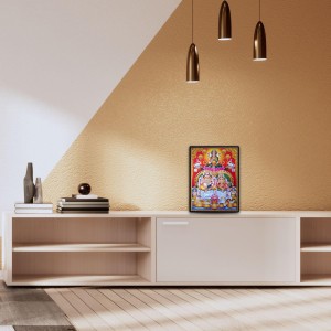 Kubera Lakshmi Laminated Photo - 5x7 Inches, Divine Blessings for Home & Office and Temple Decoration Kubera Lakshmi Laminated Photo - 5x7 Inches, Divine Blessings for Home & Office and Temple Decoration