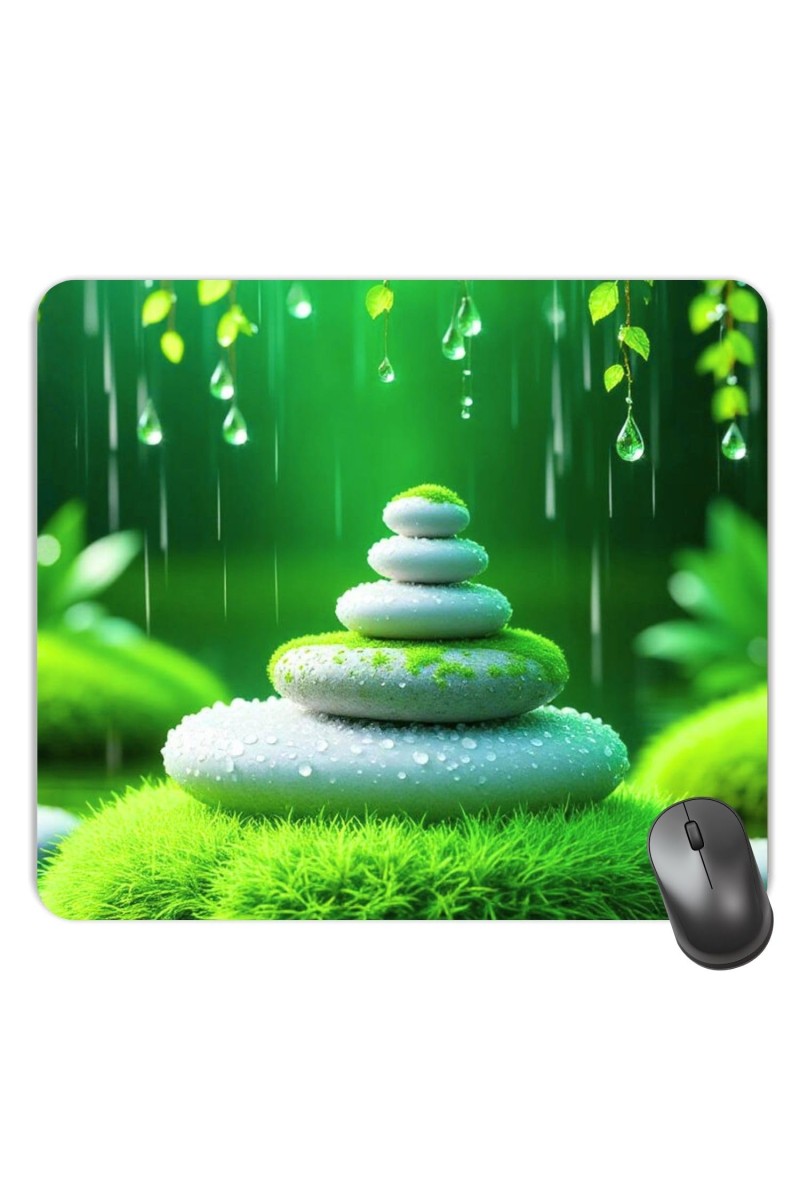 Customized Stone Balance Picture Sublimation Mouse Pad | 8 X 7.5 Inch | Smooth Cloth Surface | Non-Slip Rubber Base | Personalized Mousepad for Laptop & Desktop (F17267)