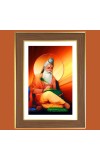 Valmiki Maharshi Photo Frame - 12x16 Inches, Brown Wooden Frame for Home, Office & Temple Decoration