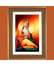Valmiki Maharshi Photo Frame - 10x14 Inches, Brown Wooden Frame for Home, Office & Temple Decoration