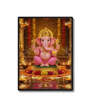 Ganesh Laminated Photo - 11x13 Inches, Divine Blessings for Home & Office and Temple Decoration