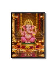 Ganesh Laminated Photo - 5x7 Inches, Divine Blessings for Home & Office and Temple Decoration