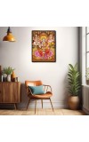 Lakshmi Saraswati & Ganesh Laminated Photo - 5x7 Inches, Divine Blessings for Home & Office and Temple Decoration