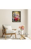 Shiva Family Laminated Photo - 5x7 Inches, Divine Blessings for Home & Office and Temple Decoration