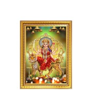 Maa Durga Nav Roop Photo Frame - 10x14 Inches, Brown Wooden Frame for Home, Office & Temple Decoration