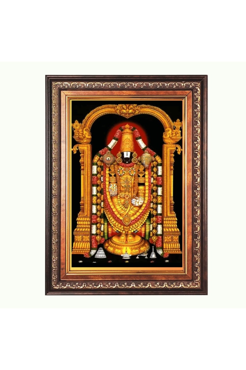 Sri Venkateswara Swamy Color Photo 8x12 Inch - Vibrant Religious Wall Art for Home or Office Decor.