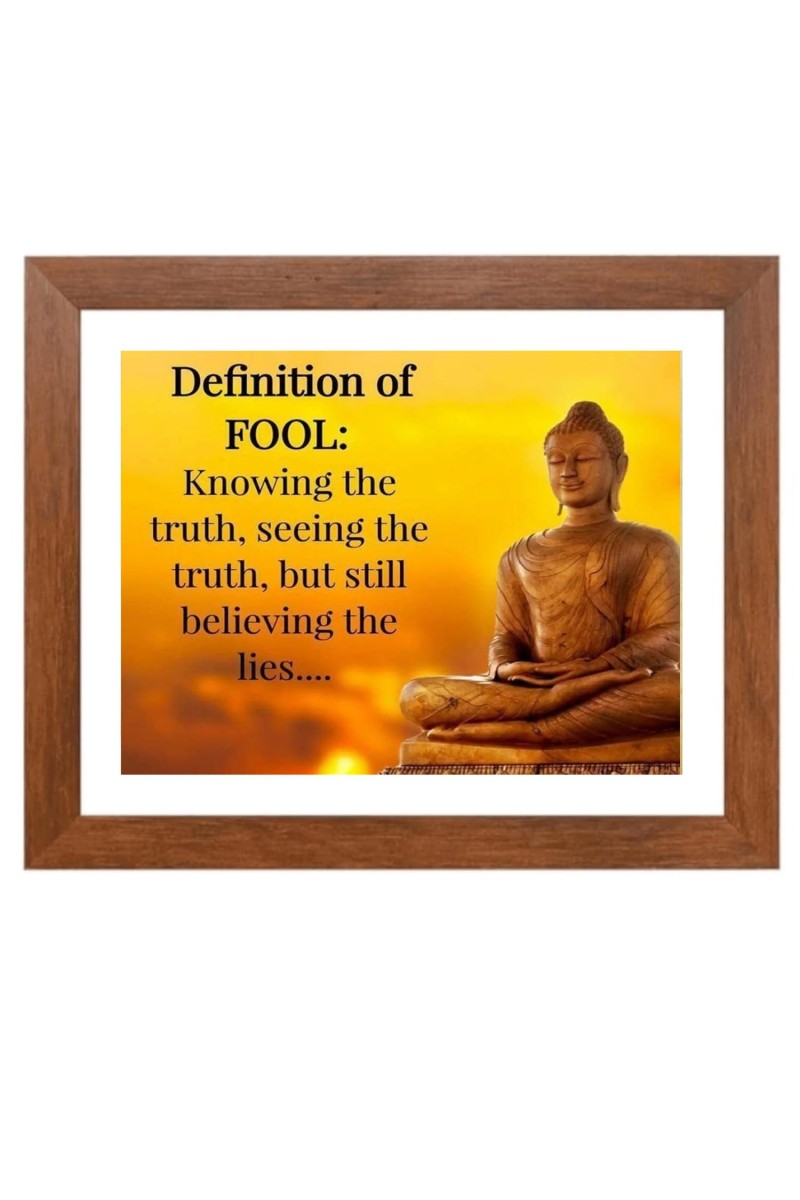 Buddha & Famous Quote Brown Frame, 12x16InchesInspirational Wall Art for Office, Home DecorIdeal Spiritual Gift