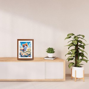 AI Funny Cute Cat Art Picture for Kids - 10x14 inches, Brown Color - Perfect Wall Decor for Children's Room AI Funny Cute Cat Art Picture for Kids - 10x14 inches, Brown Color - Perfect Wall Decor for Children's Room