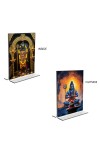 Lord Shiva Acrylic T-Style Photo Stand - 7x9 Inches, Compact and Stylish Spiritual Display, easily change 2 photos (Pack of 1)