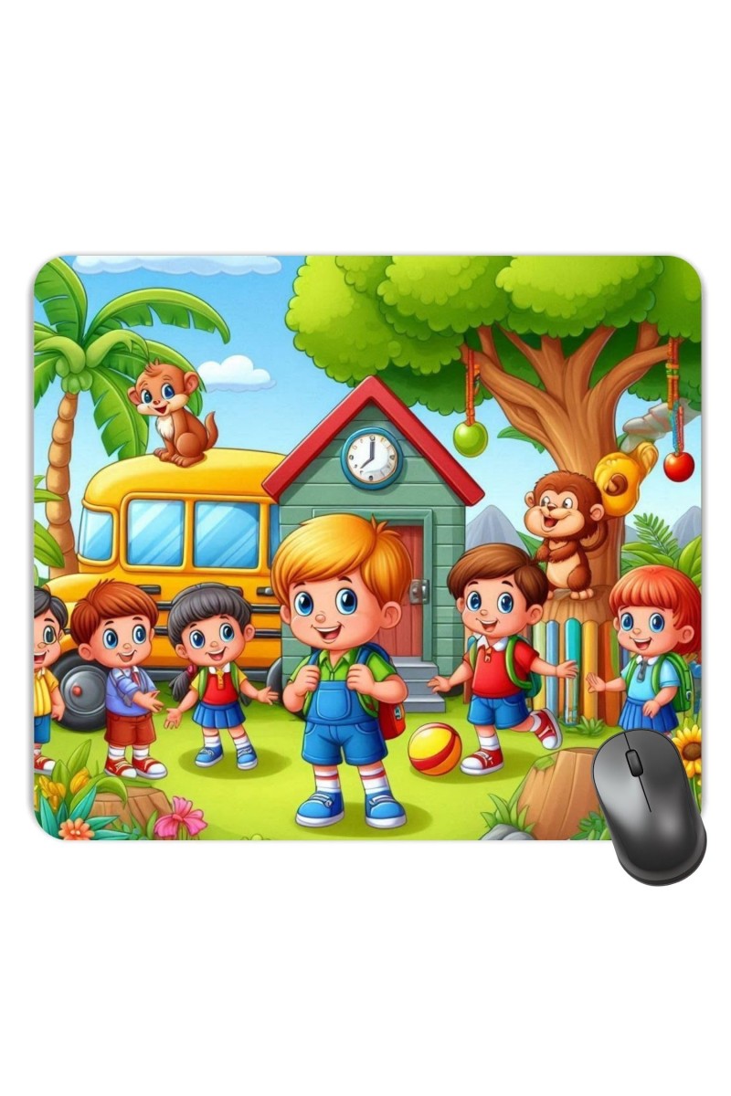 Customized Cartoon Girls and Boys Picture Sublimation Mouse Pad | 8 X 7.5 Inch | Smooth Cloth Surface | Non-Slip Rubber Base | Personalized Mousepad for Laptop & Desktop (F17400)