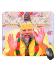 Customized Premanand Govind Sharan Guru Picture Sublimation Mouse Pad | 8 X 7.5 Inch | Smooth Cloth Surface | Non-Slip Rubber Base | Personalized Mousepad for Laptop & Desktop (F17037)