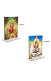 Lord Shiva & Lord Durga Acrylic T-Style Photo Stand - 7x9 Inches, Compact and Stylish Spiritual Display, easily change 2 photos (Pack of 1)
