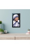 Hitech Sales Mother Teresa Wall-Mount Rectangular Polystyrene Photo Frame Home Decoration and Gifting, 9.6 x 15.6 inches Black Frame (Pack of 1, Printed Photo)