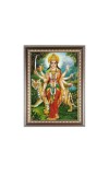 Maa Durga Photo Frame - 16x20 Inches, Brown Wooden Frame for Home, Office & Temple Decoration