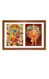 Lord rama and sita darbar and jai hanuman Photo Frame - 19x23Inches - Spiritual Artwork for Home Decor, Puja Room and Office Decoration