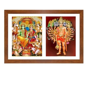Lord rama and sita darbar and jai hanuman Photo Frame - 13x17Inches - Spiritual Artwork for Home Decor, Puja Room and Office Decoration Lord rama and sita darbar and jai hanuman Photo Frame - 13x17Inches - Spiritual Artwork for Home Decor, Puja Room and Office Decoration