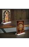 Sri Ram Lalla & Lord Vishnu Acrylic T-Style Photo Stand - 9x11 Inches, Compact and Stylish Spiritual Display, easily change 2 photos (Pack of 1)