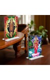 Debi Kali & Debi Lakshmi Acrylic T-Style Photo Stand, Compact and Stylish Spiritual Display, easily change 2 photos (Pack of 1)