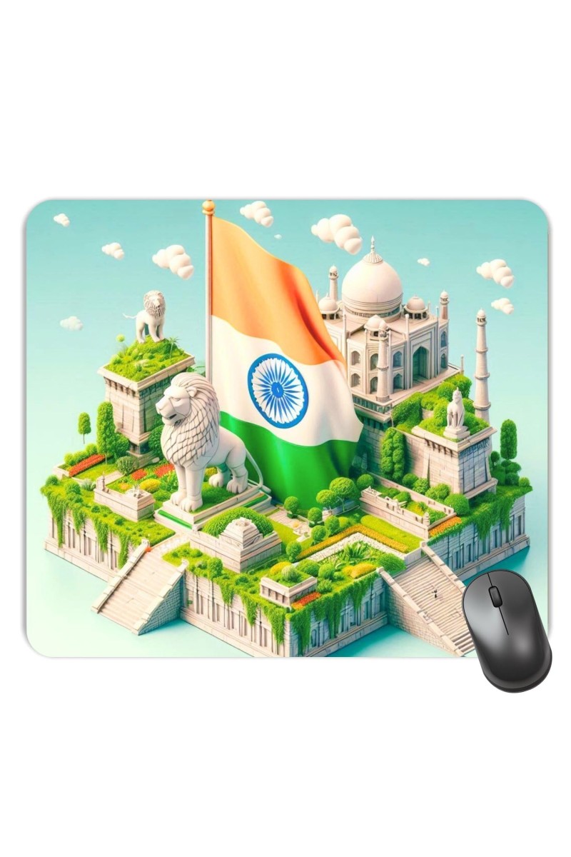 Customized Beautiful India View Picture Sublimation Mouse Pad | 8 X 7.5 Inch | Smooth Cloth Surface | Non-Slip Rubber Base | Personalized Mousepad for Laptop & Desktop (F17389)