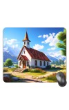 Customized Beautiful Church Picture Sublimation Mouse Pad | 8 X 7.5 Inch | Smooth Cloth Surface | Non-Slip Rubber Base | Personalized Mousepad for Laptop & Desktop (F17197)
