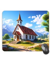 Customized Beautiful Church Picture Sublimation Mouse Pad | 8 X 7.5 Inch | Smooth Cloth Surface | Non-Slip Rubber Base | Personalized Mousepad for Laptop & Desktop (F17197)