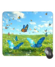 Customized Beautiful Butterflies Picture Sublimation Mouse Pad | 8 X 7.5 Inch | Smooth Cloth Surface | Non-Slip Rubber Base | Personalized Mousepad for Laptop & Desktop (F17151)