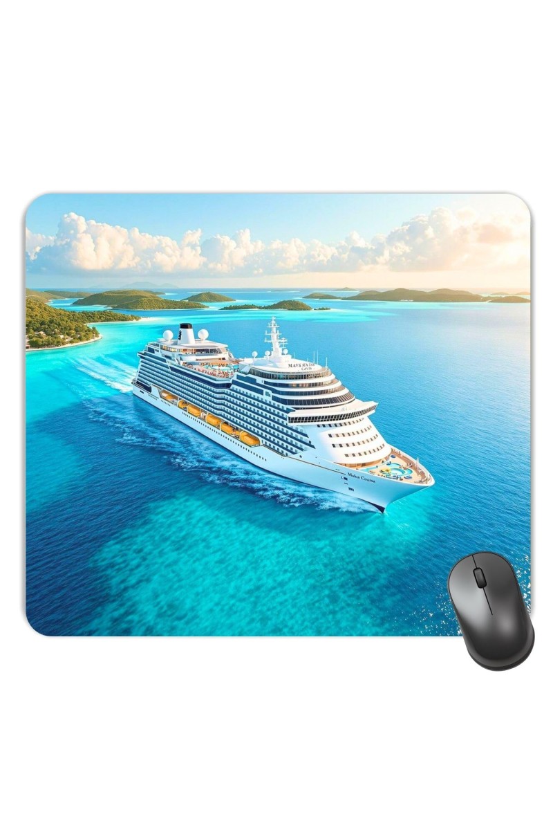 Customized Luxurious Cruise Picture Sublimation Mouse Pad | 8 X 7.5 Inch | Smooth Cloth Surface | Non-Slip Rubber Base | Personalized Mousepad for Laptop & Desktop (F17163)