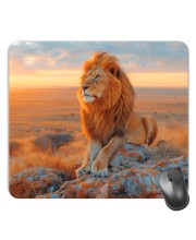 Customized Wild Lion Picture Sublimation Mouse Pad | 8 X 7.5 Inch | Smooth Cloth Surface | Non-Slip Rubber Base | Personalized Mousepad for Laptop & Desktop (F17107)