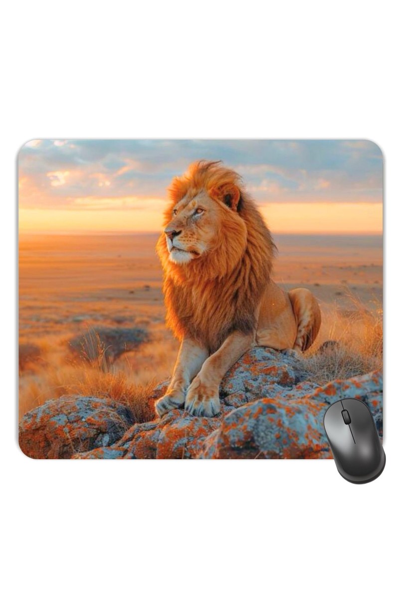 Customized Wild Lion Picture Sublimation Mouse Pad | 8 X 7.5 Inch | Smooth Cloth Surface | Non-Slip Rubber Base | Personalized Mousepad for Laptop & Desktop (F17107)