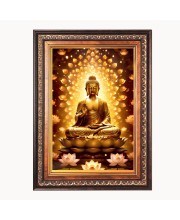 Lord Gautam Buddha Color Photo 10x14 Inch - Vibrant Religious Wall Art for Home or Office Decor.