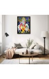 Krishna Laminated Photo - 7x9 Inches, Divine Blessings for Home & Office and Temple Decoration
