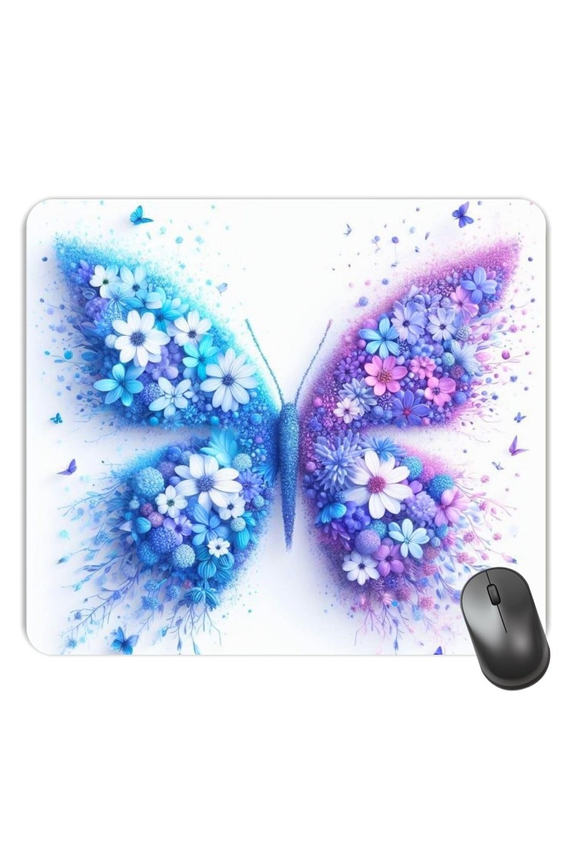 Customized Beautiful Butterfly Picture Sublimation Mouse Pad | 8 X 7.5 Inch | Smooth Cloth Surface | Non-Slip Rubber Base | Personalized Mousepad for Laptop & Desktop (F17153)