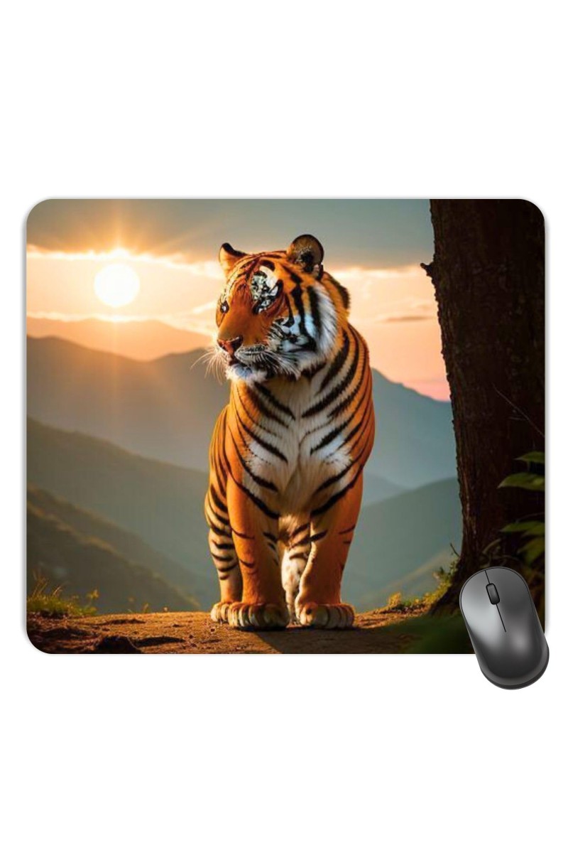 Customized Wild Tiger Picture Sublimation Mouse Pad | 8 X 7.5 Inch | Smooth Cloth Surface | Non-Slip Rubber Base | Personalized Mousepad for Laptop & Desktop (F17062)