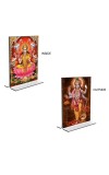 Debi Lakshmi Lord Narayan Acrylic T-Style Photo Stand, Compact and Stylish Spiritual Display, easily change 2 photos (Pack of 1)