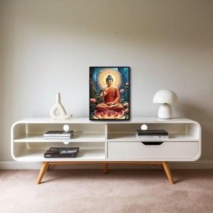 Lord Buddha Laminated Photo (13x15 Inches) Divine Blessings for Home & Office and Temple Decoration